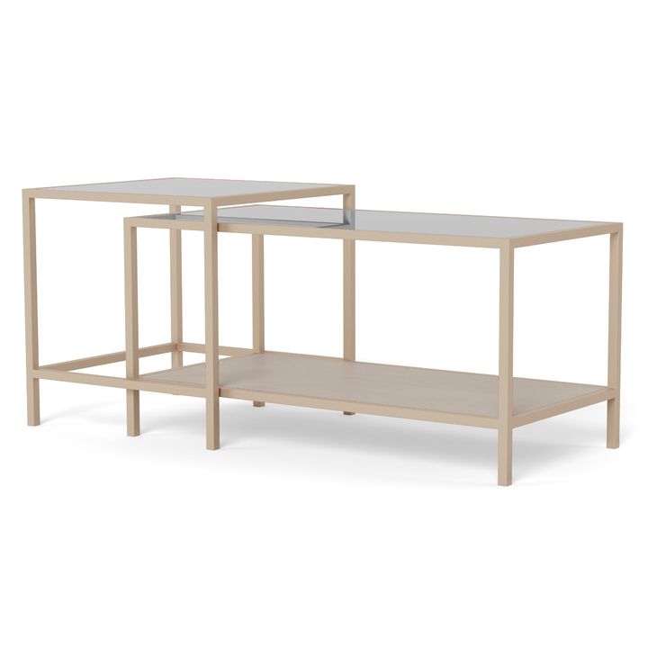 Sconto Konferenční stolek SEAFORD čirá/šedá, set 2 ks