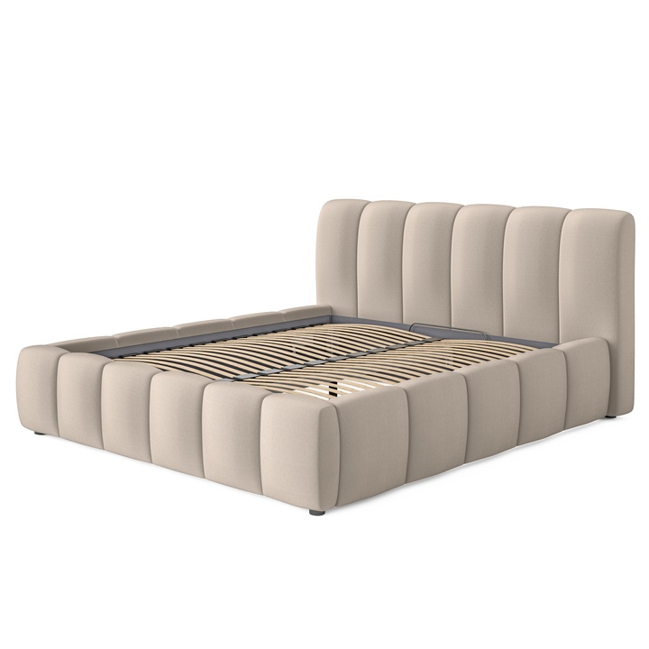 Sconto Postel s roštem SEDRIK béžová, 180x200 cm