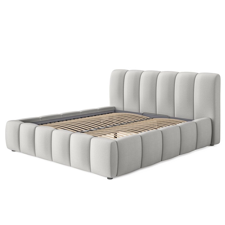 Sconto Postel s roštem SEDRIK stříbrná, 180x200 cm