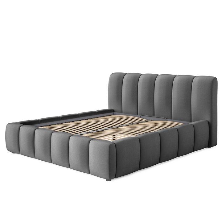 Sconto Postel s roštem SEDRIK grafitová, 180x200 cm