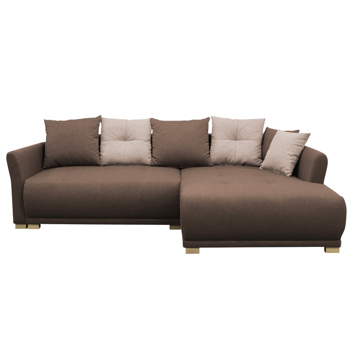 Sconto Sedací souprava SELAVI pravá, hnědá