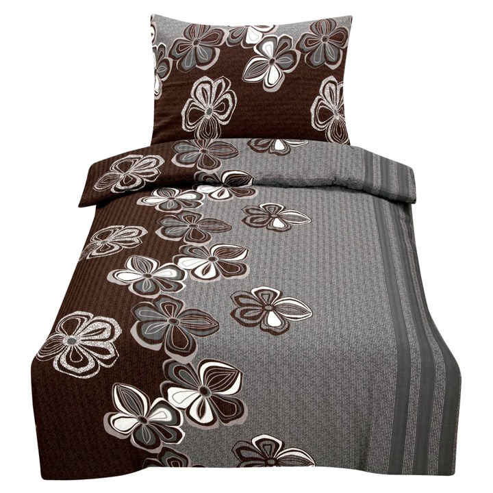 Sconto Povlečení SENIE šedá/černá, 70x90 a 140x200 cm