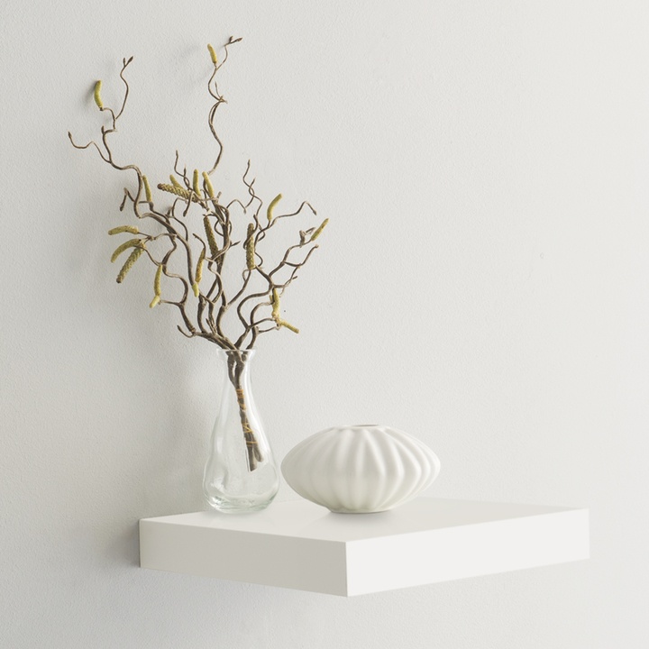 Sconto Nástěnná police SHELVY bílá, šířka 24 cm