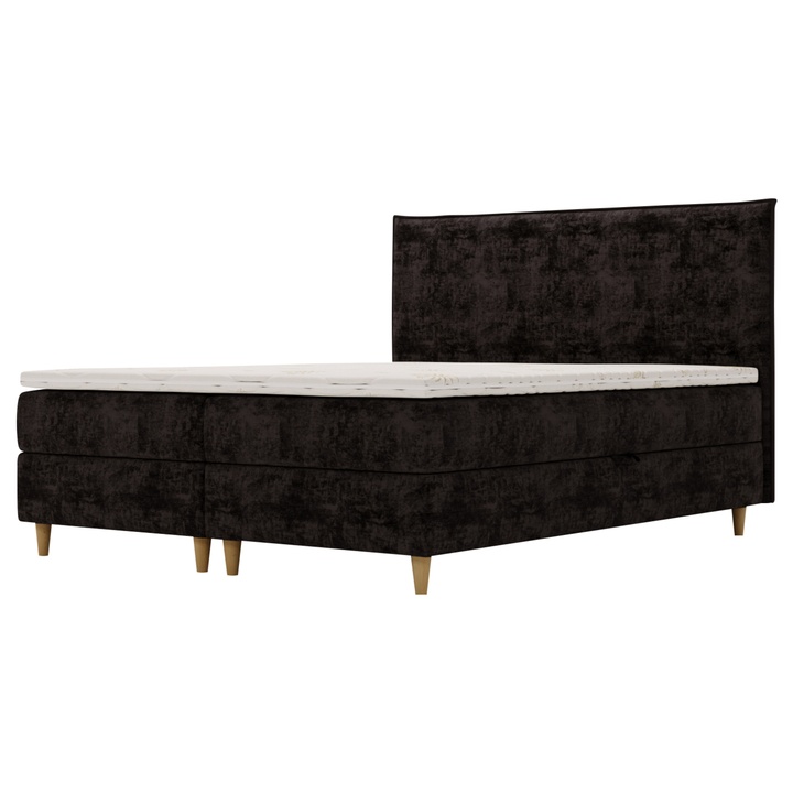 Sconto Postel s matrací a topperem SIDO černá, 160x200 cm