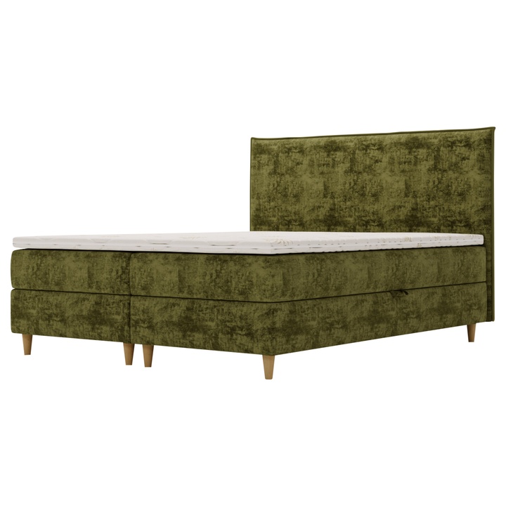 Sconto Postel s matrací a topperem SIDO olivová, 160x200 cm