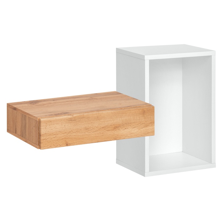 Sconto Skříňka s regálem SIMPLE 2 dub wotan/bílá