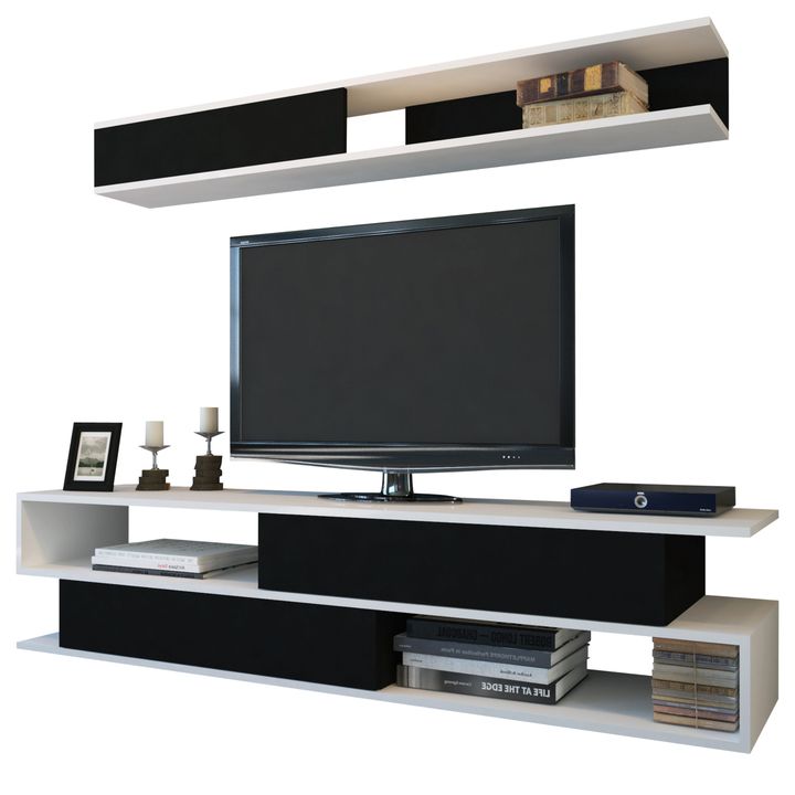 Sconto TV stěna SIMS 2 bílá/černá