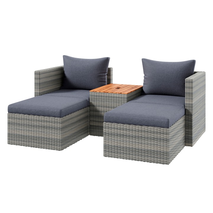 Balkonový set SINTRA akácie/tmavě šedá 1