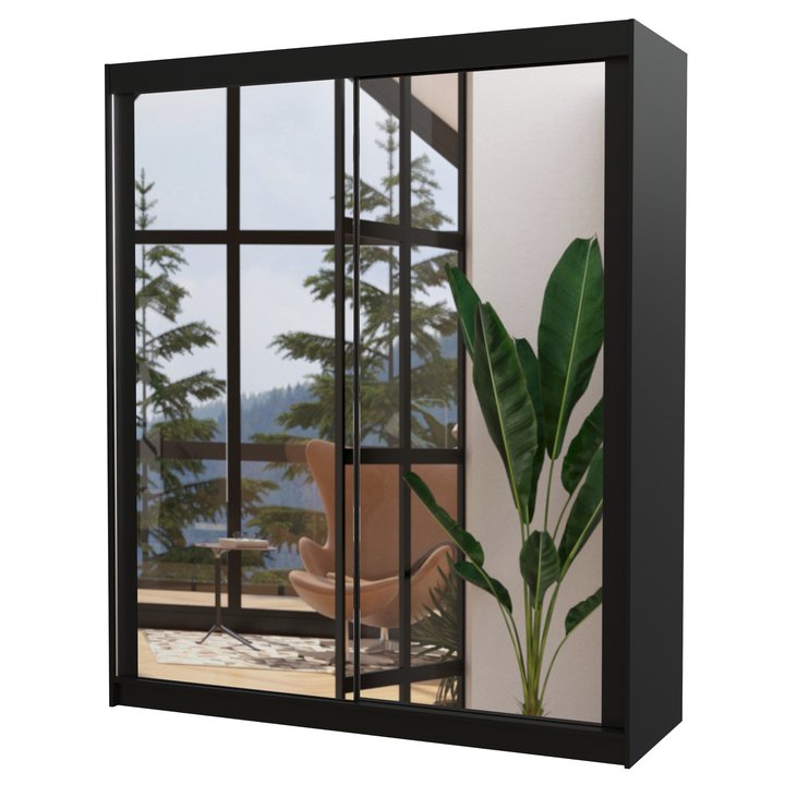 Sconto Šatní skříň SIRIN černá