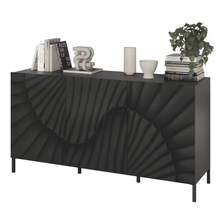 Sconto Komoda SNAKE 3 šedá matná