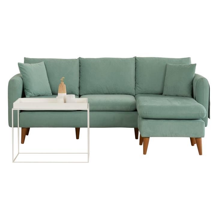 Sconto Pohovka s taburetem SOFIA pravá, zelená