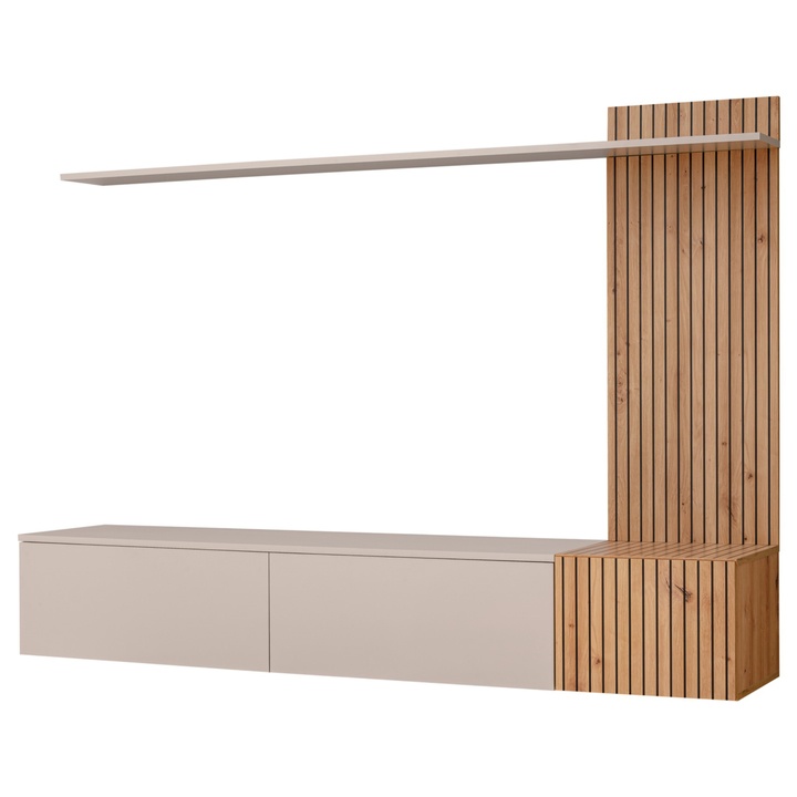 Sconto Obývací stěna  SOLO dub artisan/kašmírová