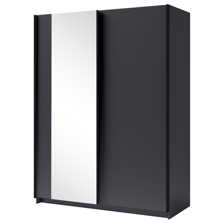 Sconto Šatní skříň se zrcadlem  SPLIT grafitová, šířka 150 cm