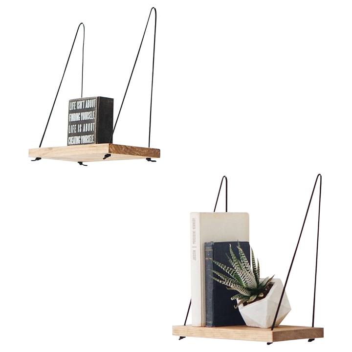 Sconto Sada nástěnných polic SPRUCE DUO smrk