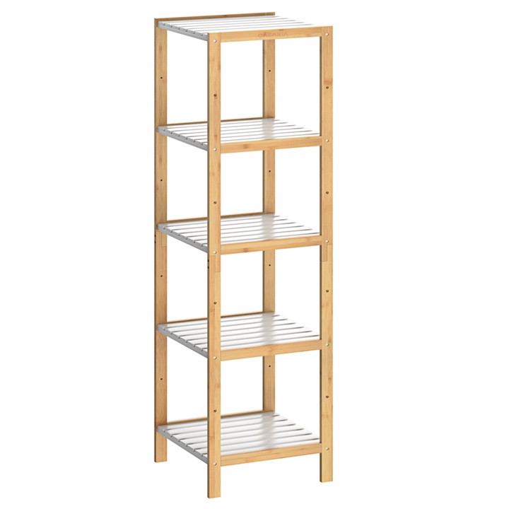 Regál  STANDING 4 bambus/bílá 1