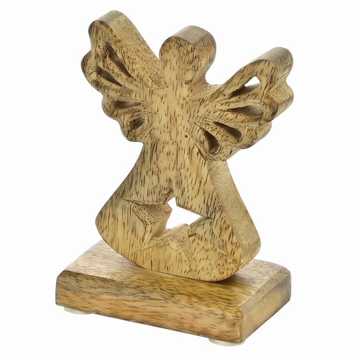 Dekorace anděl STAR dřevo, výška 12 cm 1