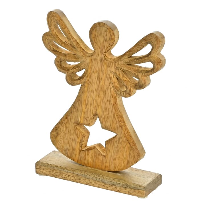 Dekorace anděl STAR dřevo, výška 22 cm 1