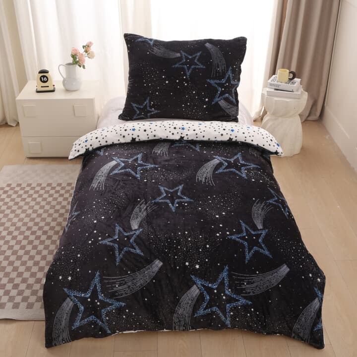 Povlečení STARS černá, 70x90 a 140x200 cm 1