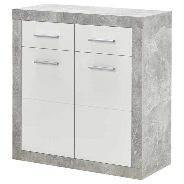 Sconto Komoda STONE 5 beton/bílá