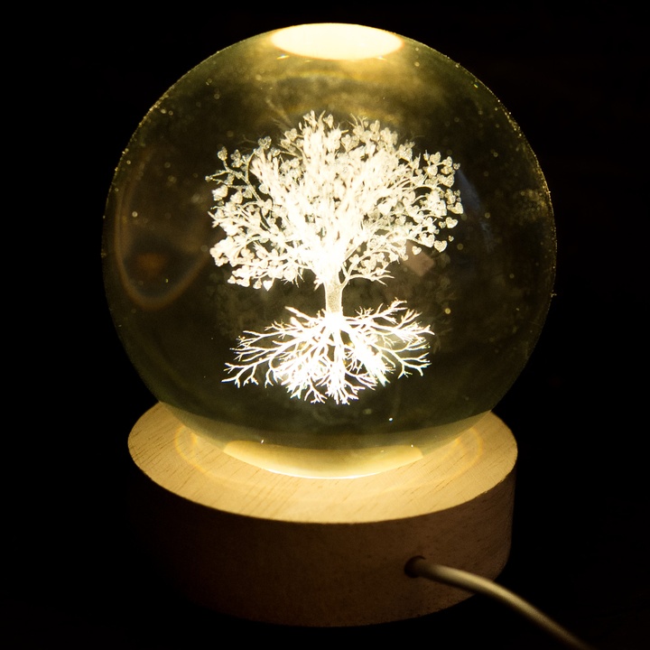 Sconto Stolní lampa STROM průhledná/přírodní