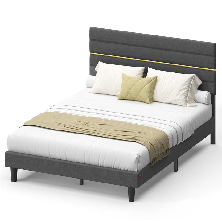 Postel s roštem SUITA šedá, 140x200 cm 1