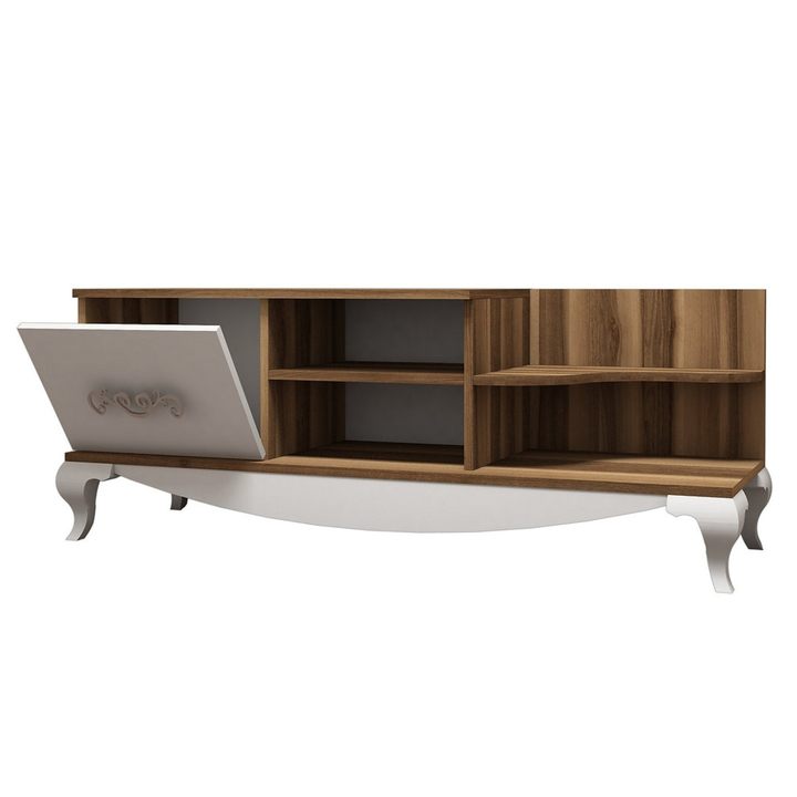 TV komoda SULTAN bílá/ořech 1