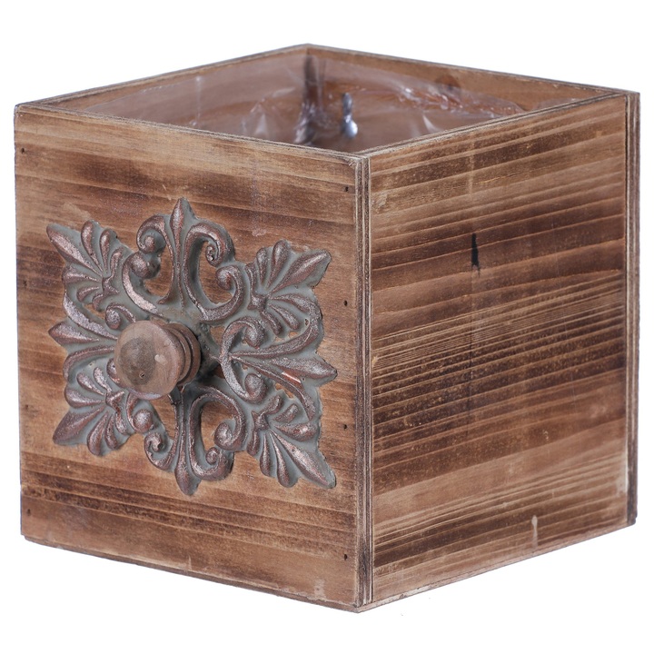 Sconto Obal na květináč ŠUPLÍK dřevo, 15x15 cm