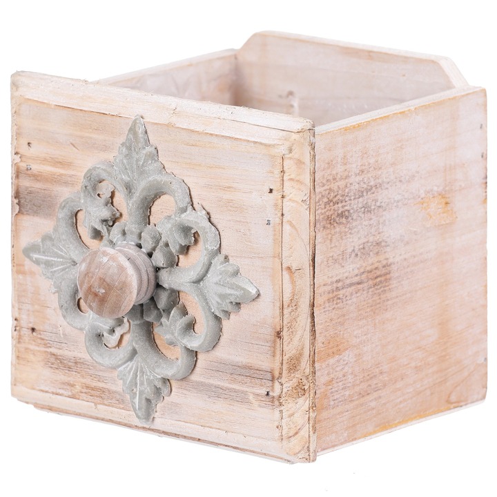 Sconto Obal na květináč ŠUPLÍK dřevo, šířka 13 cm