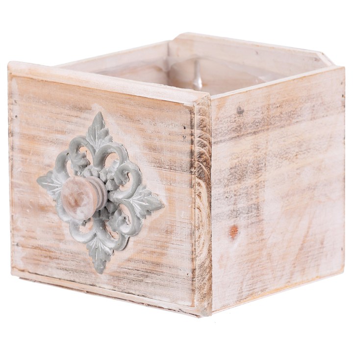 Sconto Obal na květináč ŠUPLÍK dřevo, šířka 16 cm