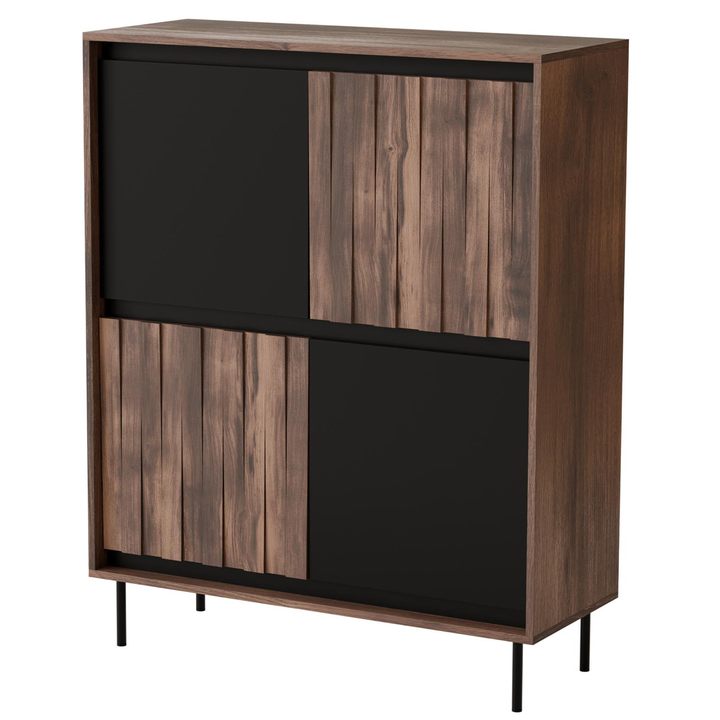 Sconto Komoda  SWANG KM-2 ořech/černá