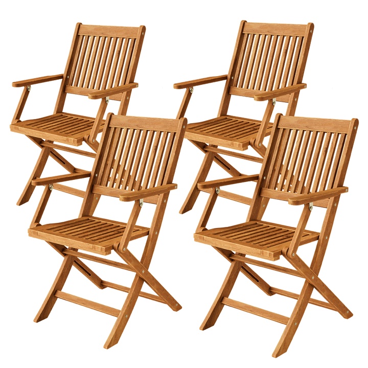 Zahradní židle SYDNEY hnědá, set 4 ks 1