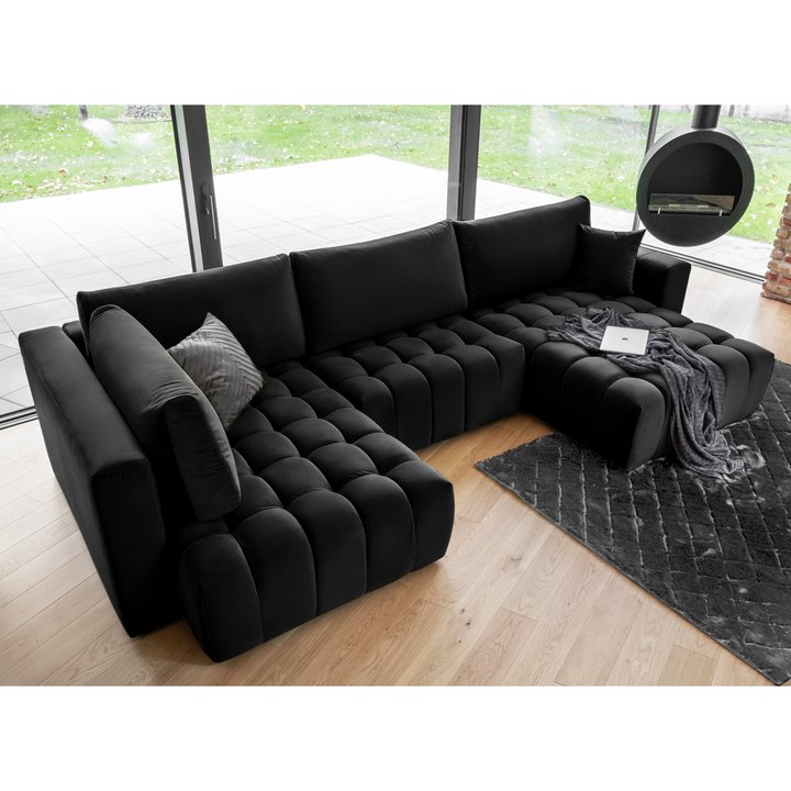 Sconto Sedací souprava TABBY pravá, černá