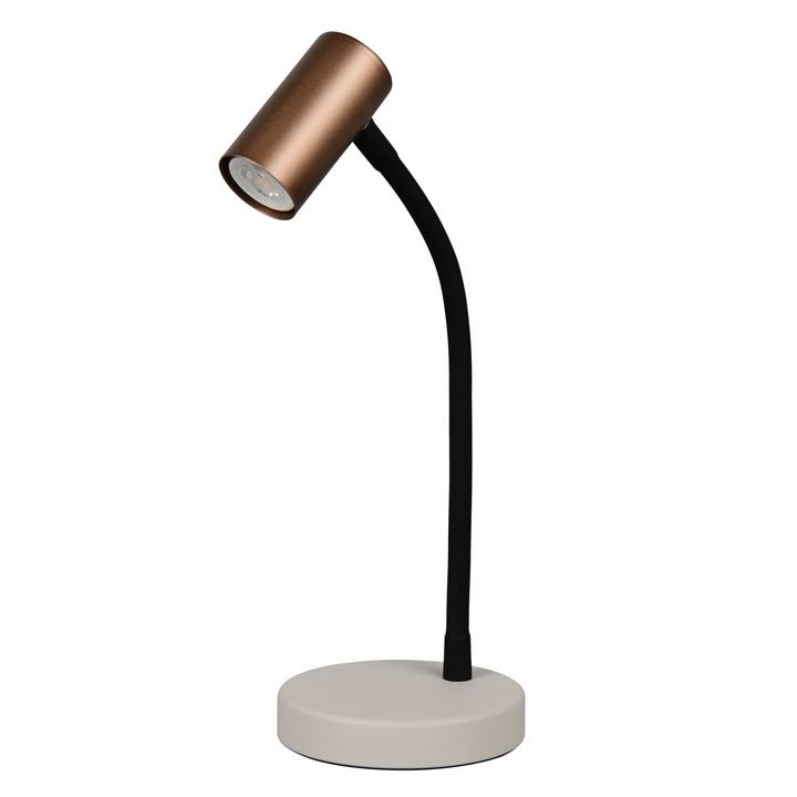 Sconto Stolní lampa TARYN kávová/bílá/černá