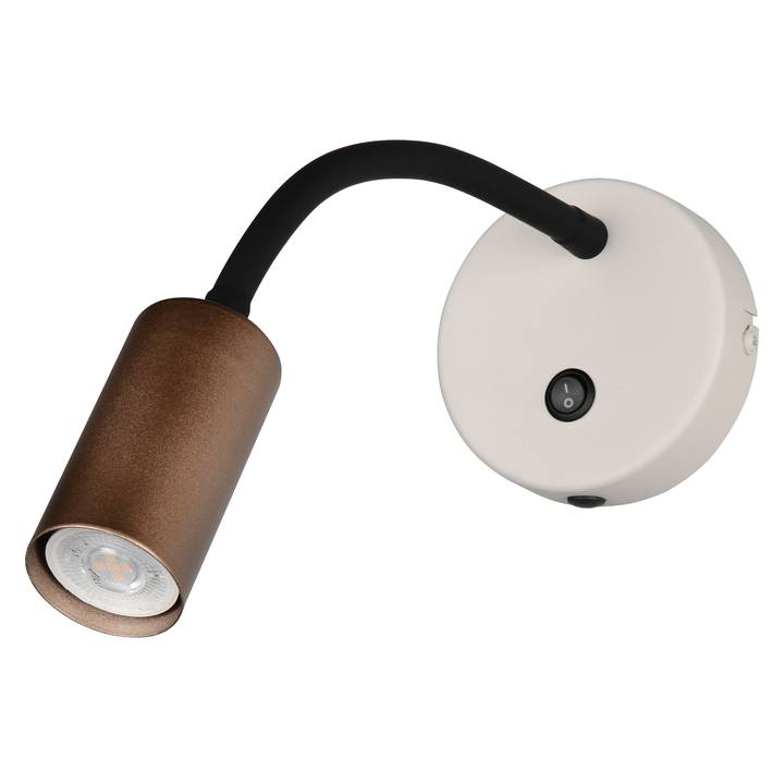 Sconto Bodové svítidlo TARYN kávová/bílá/černá
