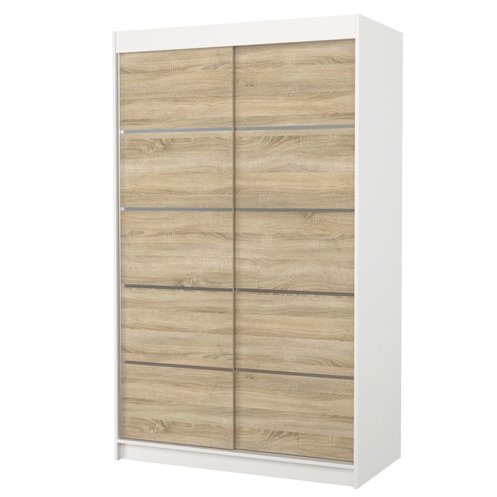Sconto Šatní skříň TEONA bílá/dub sonoma
