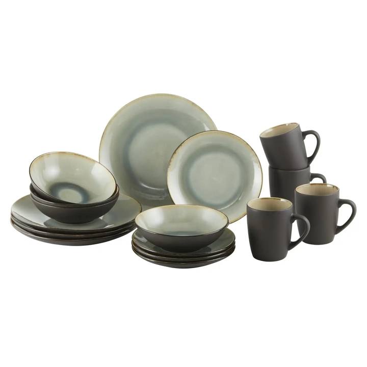 Sconto Jídelní souprava TERAMO šedá, 16 ks