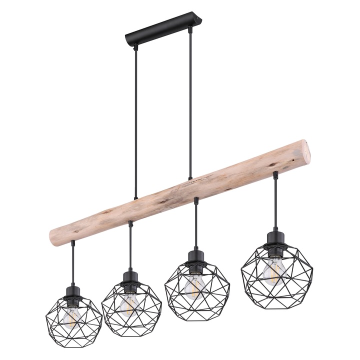 Sconto Závěsné svítidlo THEODOR černá/přírodní