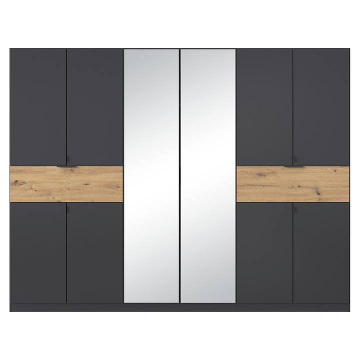 Sconto Šatní skříň TICAO VI metalická šedá/dub artisan, šířka 271 cm