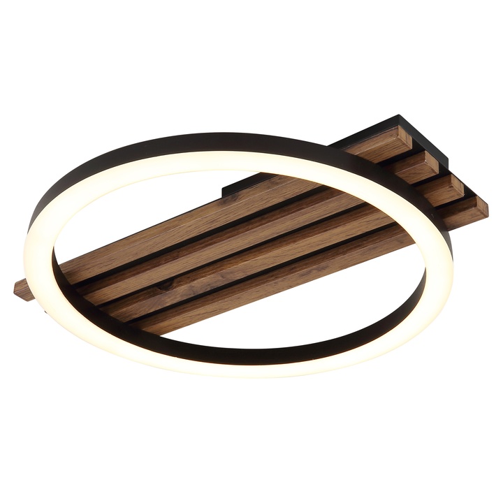 Sconto Stropní svítidlo TISHA 1 černá/dřevo