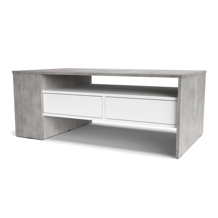 Sconto Konferenční stolek TOREY beton/bílá