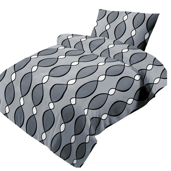 Sconto Povlečení TORNERO šedá, 2 ks 70x90 a 200x220 cm