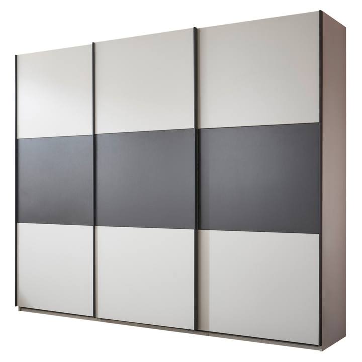 Šatní skříň TRINO světle šedá/grafitová 1