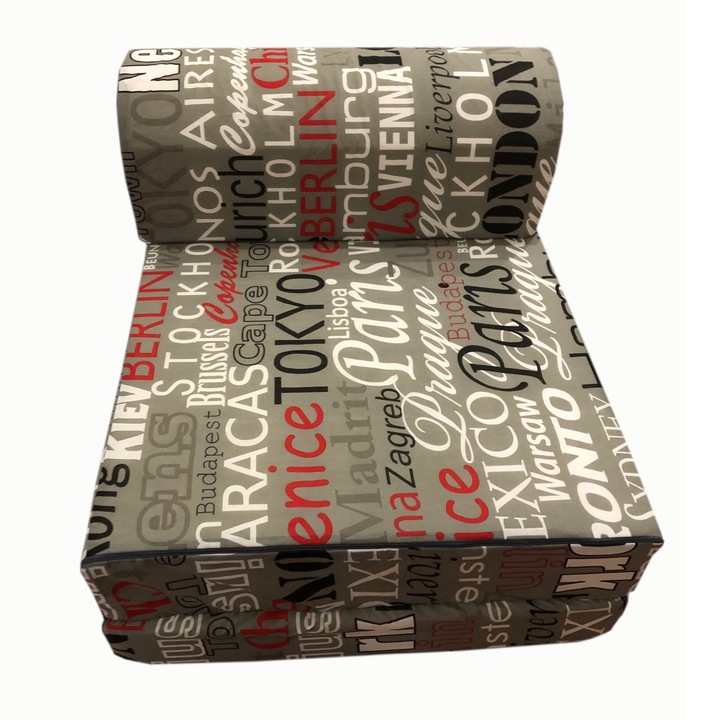 Sconto Rozkládací křeslo TRIX cities/tmavě šedá