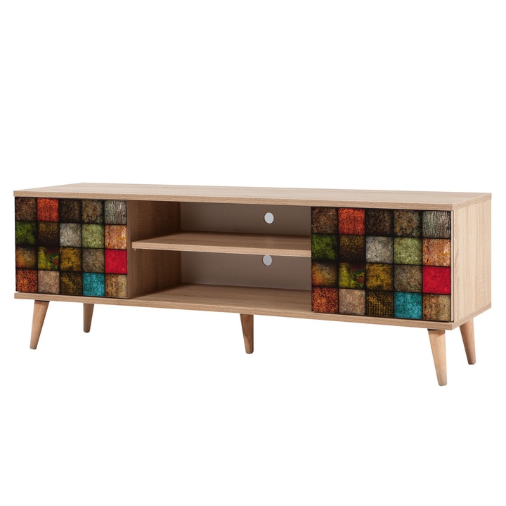 TV komoda TRUVA dub sonoma/vícebarevná 1
