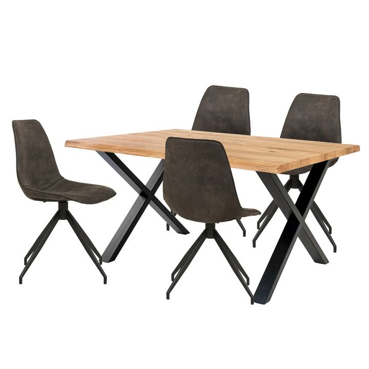 Sconto Jídelní set TUELUN 4 dub/šedá