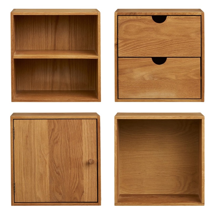 Nástěnný regál TUWNSVALLI dub, set 4 ks 1