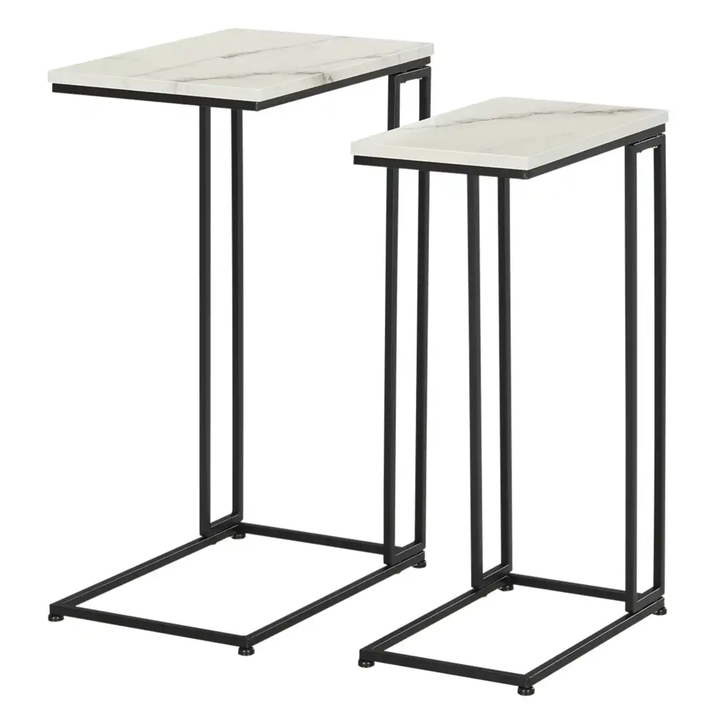 Sconto Sada přístavných stolků UPPELLO černá/mramor, 2 ks