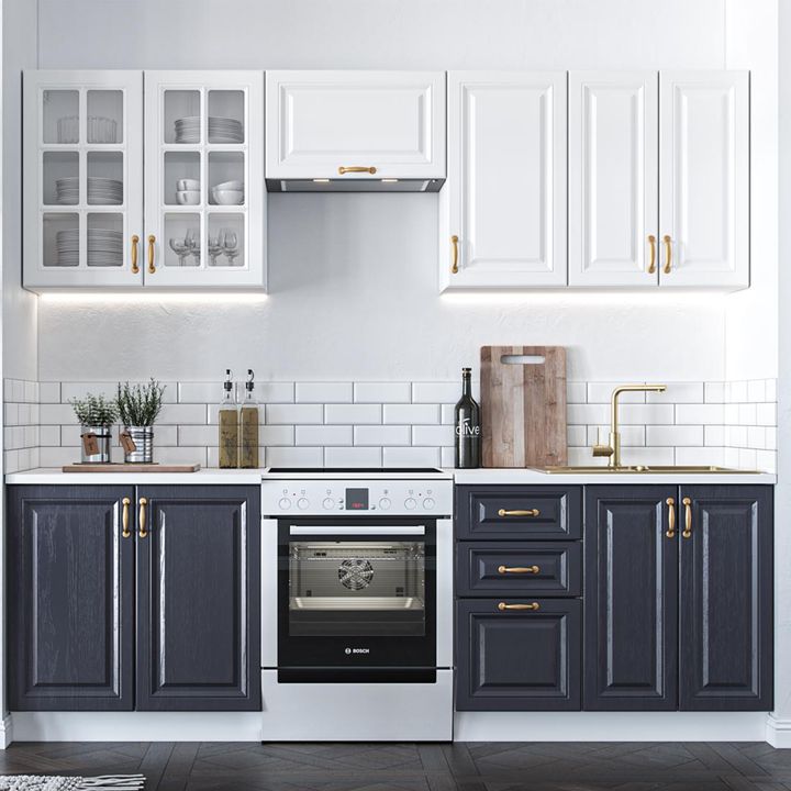 Sconto Kuchyňská linka VAKTURAO bílá/tmavě modrá