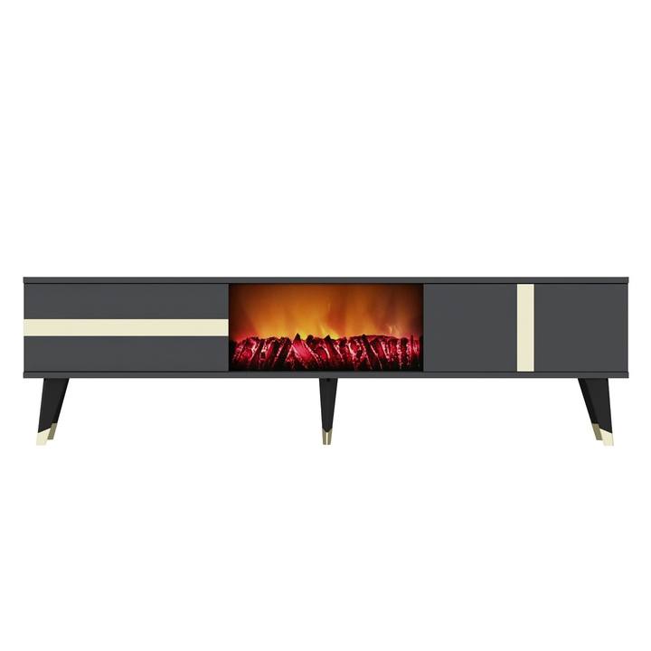 TV stolek VARNA antracitová/zlatá 1