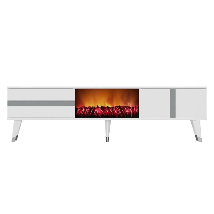 TV stolek VARNA bílá/stříbrná 1